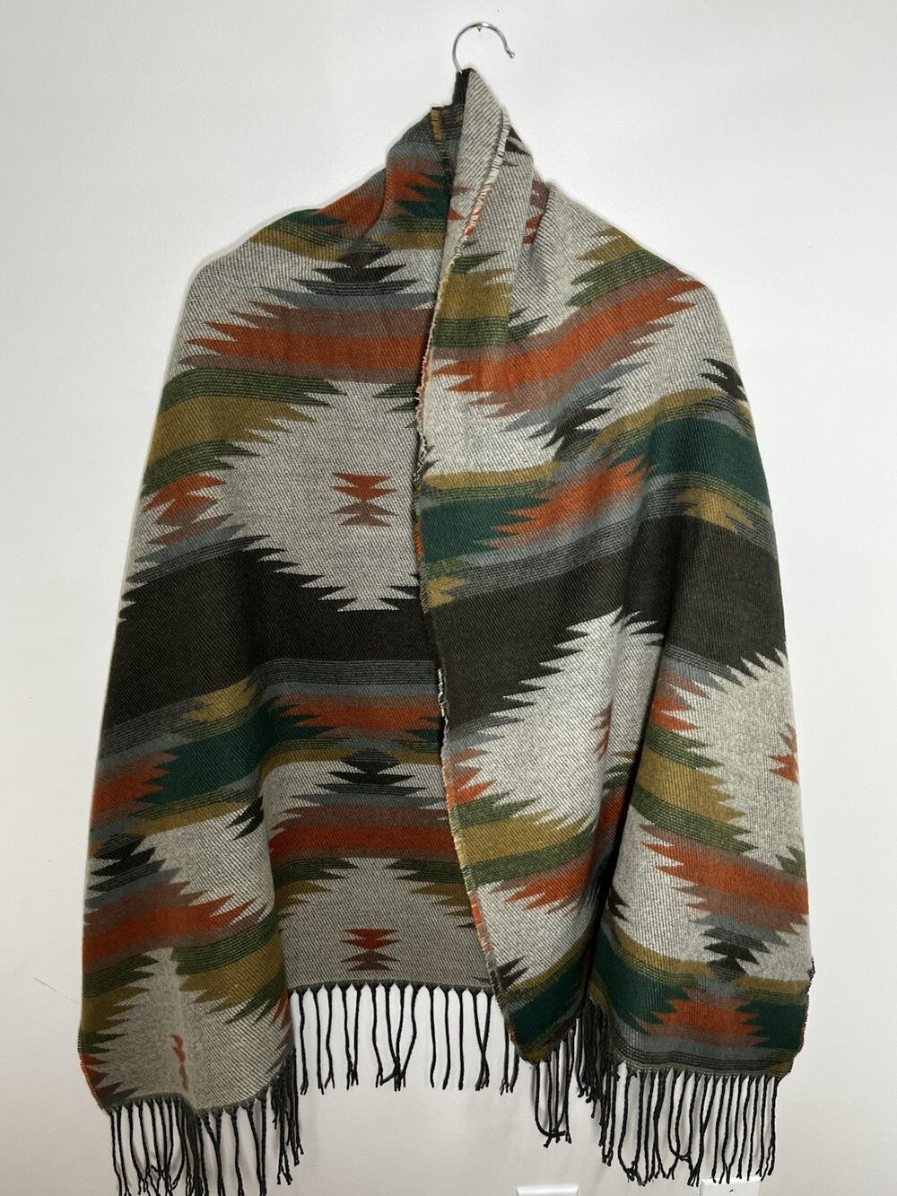 Pistil Southwestern Mattea Scarf Wrap with Fringe Aztec Print Soft Cozy 26"X70"